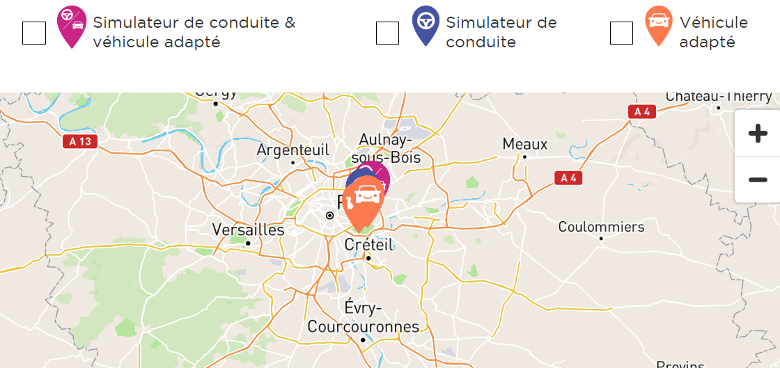 c'est une illustration d'une carte qui montre la localisation des plateaux techniques de santé 