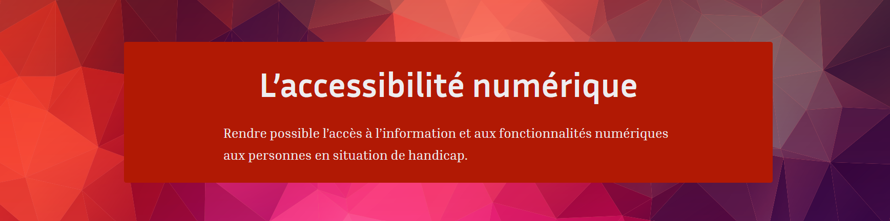 l'image reprend le titre l'accessibilité numérique, rendre possible l'accès à l'information et aux fonctionnalités numériques aux personnes en situation de handicap tion et 